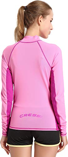 Cressi Rash Guard Lady Long SL Camiseta Mangas Largas, en Tejido Elástico Especial, Protección Solar UV (UPF) 50+, Mujeres, Rosa/Lila, M