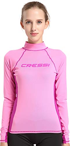 Cressi Rash Guard Lady Long SL Camiseta Mangas Largas, en Tejido Elástico Especial, Protección Solar UV (UPF) 50+, Mujeres, Rosa/Lila, M