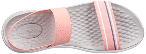 Crocs LiteRide Sandal W, Sandalias con Punta Abierta Mujer, Rosa (Melon/White 6kp), 39/40 EU