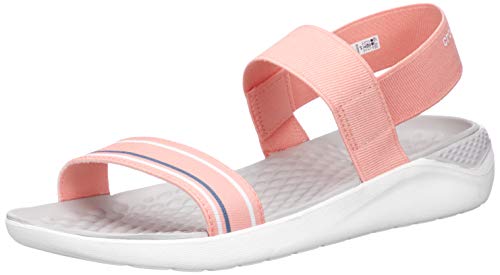 Crocs LiteRide Sandal W, Sandalias con Punta Abierta Mujer, Rosa (Melon/White 6kp), 39/40 EU