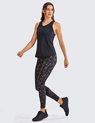 CRZ YOGA Mujer Camiseta de Tirantes de Malla Sin Mangas de Yoga Fitness Deportiva Negro 42