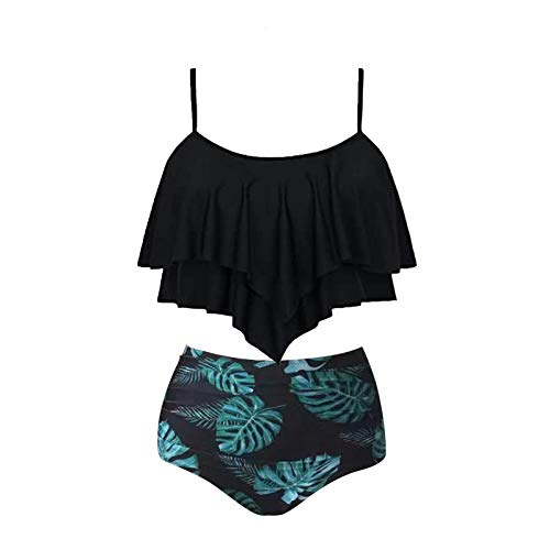 CUPPP Bikinis Mujer 2021 Conjunto de Bikini Push Up Trajes de Baño de 2 Piezas de Cintura Alta Bañador con Cuello Halter Retro Ropa de Playa Sexy Apta para Vacaciones En El Mar Nadando