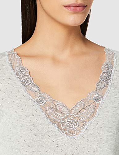 Damart tee Shirt Manches Longues Maille AJOUREE-38988 Ropa Interior, Gris, M Mujer