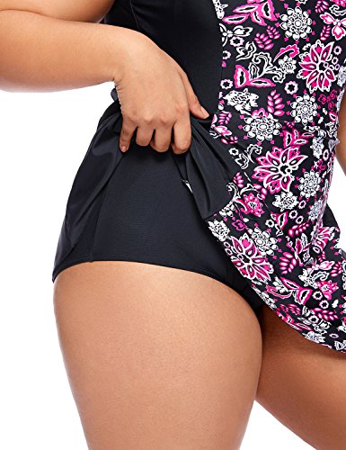 DELIMIRA - Bañador con Falda Traje de baño de Una Pieza para Mujer Multicolor #3 42