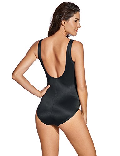 DELIMIRA Bañadores con Relleno Vientre Plano Reductores para Mujer Negro 38