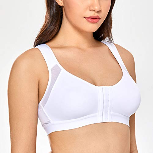 DELIMIRA - Sujetador Corrector de Postura con Soporte de Espalda en X para Mujer, Blanco, talla 85 EU (38C UK/100C FR)