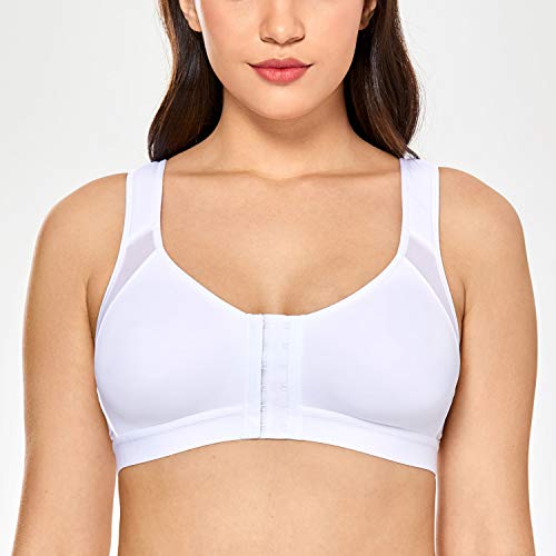 DELIMIRA - Sujetador Corrector de Postura con Soporte de Espalda en X para Mujer, Blanco, talla 85 EU (38C UK/100C FR)