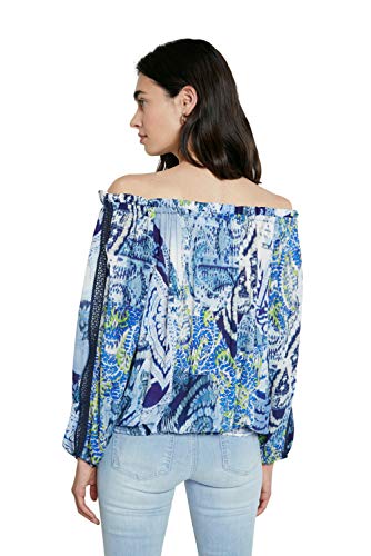 Desigual BLUS_Sheila, Azul, XXL para Mujer