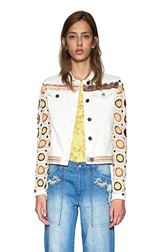 Desigual Chaq_Kenya Chaqueta, Blanco (Jeans White 1030), 40 para Mujer