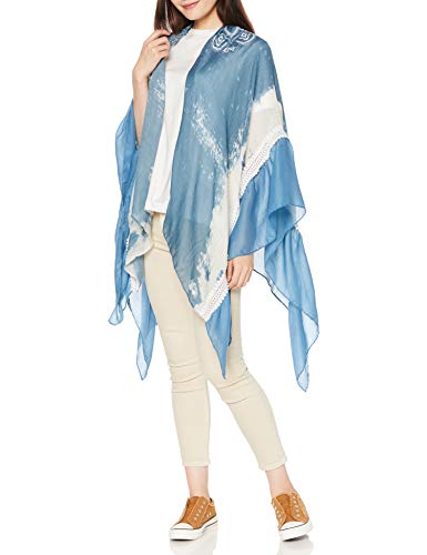 Desigual Kimono_Sunny Mood Bufanda, Azul (Blue Moon 2051), Talla Única (talla del fabricante: U) para Mujer