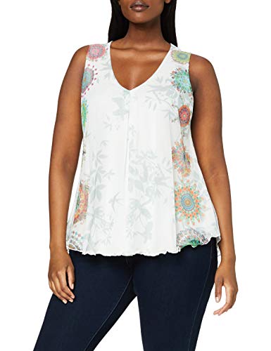 Desigual TS_carnagy Camiseta, Blanco (Blanco 1000), Small para Mujer