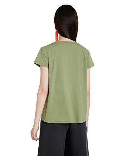 Desigual TS_RODAS Camiseta, Verde, XS para Mujer