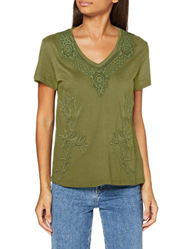 Desigual TS_RODAS Camiseta, Verde, XS para Mujer