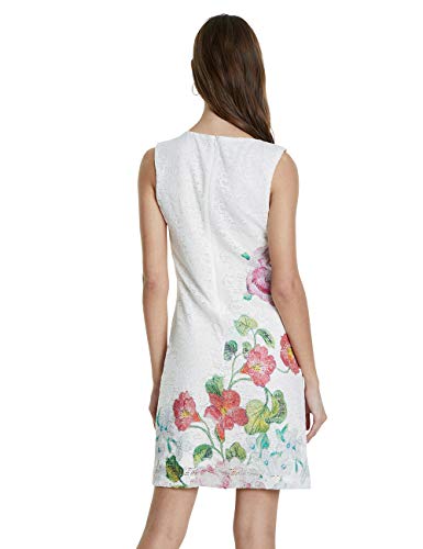 Desigual Vest_Bonney Vestido, Blanco (Crudo 1001), 46 (Talla del Fabricante: 46) para Mujer