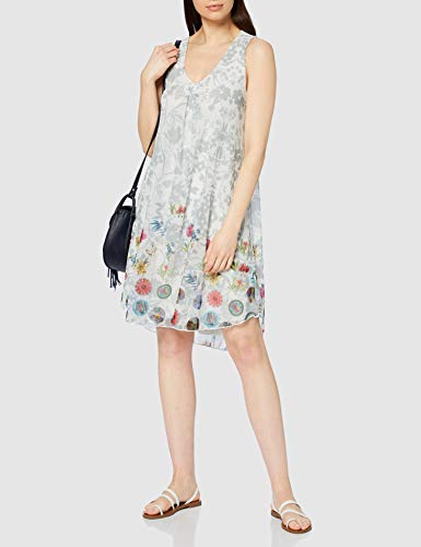 Desigual Vest_carnagy Vestido, Blanco (Blanco 1000), Large para Mujer