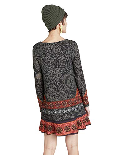 Desigual Vest_Nagoya Vestido Casual, Negro, S para Mujer