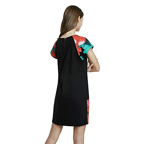 Desigual Vest_Pacific Ocean Vestido, Negro (Negro 2000), Large para Mujer