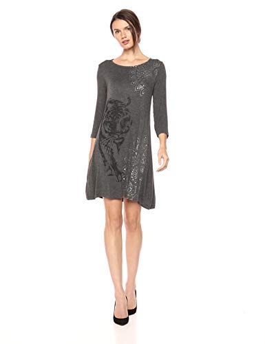 Desigual Vest_pikory Vestido, (Gris Vigore Oscuro 2043), Small para Mujer