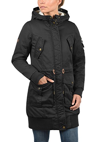 Desires Alma Parka Abrigo Chaqueta De Invierno con Forro De Peluche Y Capucha Efecto Pelo para Mujer con Capucha con Forro Suave De Peluche, tamaño:XS, Color:Black (9000)