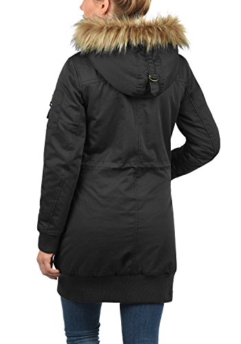 Desires Alma Parka Abrigo Chaqueta De Invierno con Forro De Peluche Y Capucha Efecto Pelo para Mujer con Capucha con Forro Suave De Peluche, tamaño:XS, Color:Black (9000)