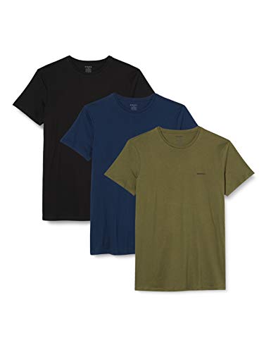 Diesel UMTEE-JAKETHREEPACK, Camiseta para Hombre, Multicolor (Black/Dress Blue/Olive Night E4079/0aalw), XL, Pack de 3