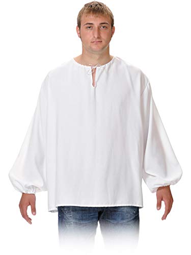 DISBACANAL Camisas Medievales de mesonero - Blanco, Adulto