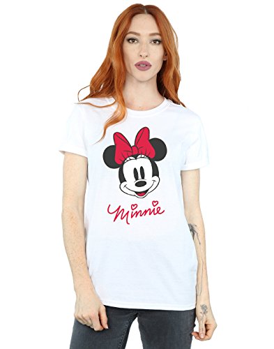 Disney mujer Minnie Mouse Face Camiseta Del Novio Fit XXX-Large Blanco