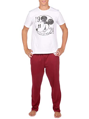 Disney Pijama para Hombre de Mickey Mouse XXL blanco