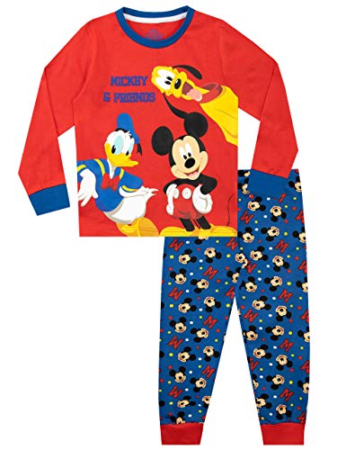 Disney Pijamas para niños Mickey Mouse Donald Duck y Pluto Multicolor 7-8 Años