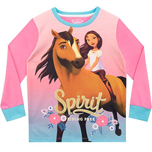 DreamWorks Pijamas de Manga Larga para niñas Spirit Riding Free Multicolor 3-4 Años