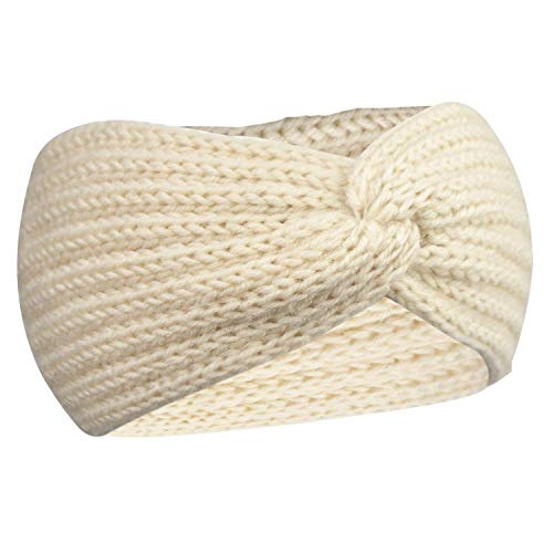 DRESHOW 4 Piezas Crochet Arco Turbante Knit Diadema Mujer Invierno Vendas Elasticas Anchas Tejida Lana Cintas Para El Pelo Banda de pelo más cálido