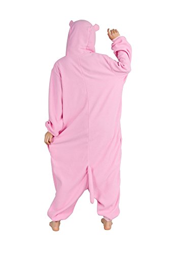 dressfan Unisex Adulto Animal Pijamas Cerdo Rosa Cosplay Animal Costume Cerdo Rosa Disfraz Cerdo Rosa Pijamas Niño Adulto