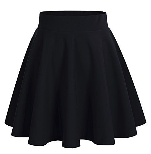 DRESSTELLS Falda Mujer Mini Corto Elástica Plisada Básica Multifuncional Black S