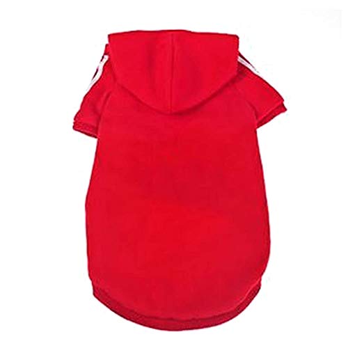 DULEE Ropa Perro Grande,Cálido Sudadera con Capucha para Perros Algodón Suéter Chaqueta Abrigo Costume Pullover para Mascota Perro Gato Rot 5XL