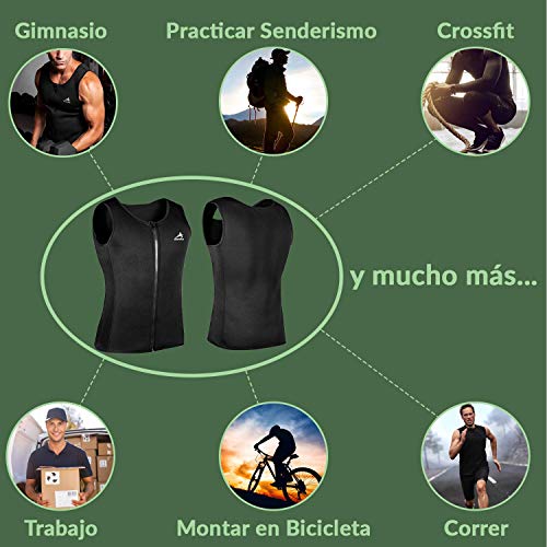 EDM - Chaleco Neopreno Hombre - Faja Hombre - Chaleco Sudoracion Hombre - Camiseta Neopreno Hombre con Cuerda Saltar - Camiseta Efecto Sauna Hombre - Camiseta para Sudar Hombre - S