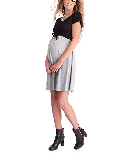 Embarazadas Mujer Manga Corta Cuello Redondo para Amamantar Vestido Premama Elegantes Hipster Anchas Fiesta Informales Respirable Cómodo Vestir El Embarazo Vestidos De Verano