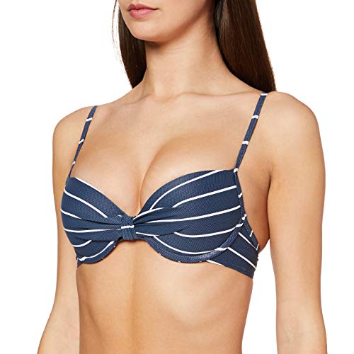 Esprit Nelly Beach Push Up MF Parte de Arriba de Bikini, Azul (Dark Blue 405), 90B (Talla del Fabricante: 38 B) para Mujer