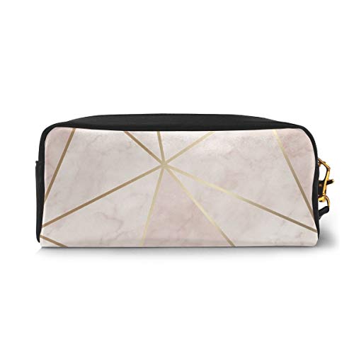 Estuche Zara Shimmer metálico suave rosa dorado pluma bolsa de maquillaje cartera gran capacidad impermeable para estudiantes o mujeres