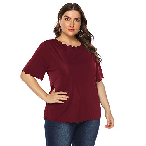 Été Manches Courtes T Shirts Femmes Couleurs Solides Simplement Polyvalent Vêtements de Fiesta T Shirt Tendance Hauts Casual Confortable Taille Plus T Hauts Pour Dames