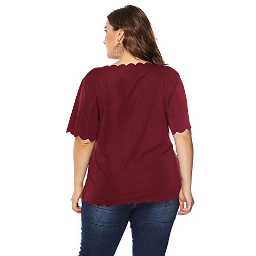 Été Manches Courtes T Shirts Femmes Couleurs Solides Simplement Polyvalent Vêtements de Fiesta T Shirt Tendance Hauts Casual Confortable Taille Plus T Hauts Pour Dames