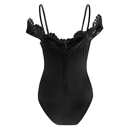 FAMILIZO Monos Mujer Fiesta Elegantes Cortos Verano Monos Mujer Largos Ajustado Mujeres Verano Sexy Encaje Gallus Sin Mangas Sling Rompers Jumpsuit Leotard Ropa