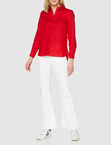 find. Camisa de Lino de Manga Larga Mujer, Rojo (Red), 46, Label: XXL