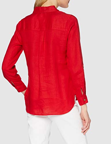 find. Camisa de Lino de Manga Larga Mujer, Rojo (Red), 46, Label: XXL