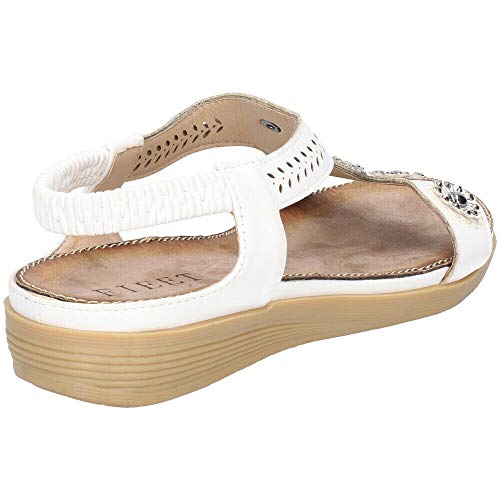 Fleet & Foster - Sandalias Caper con Tira elástica para Mujer señora (38 EU) (Blanco)