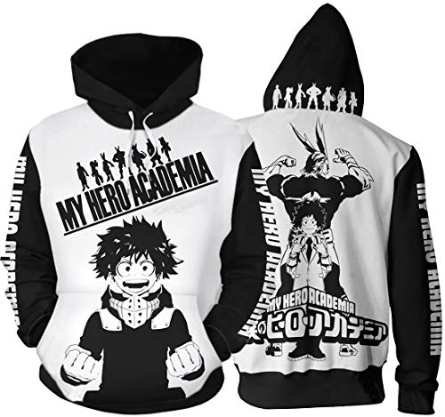 FLYCHEN Mujer Sudaderas con Capucha Manga Japonesa My Hero Academia Impresión 3D All Might Manga Larga - Logo 14 - M