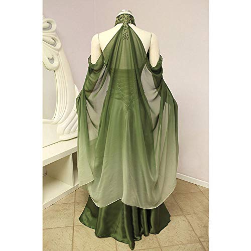 Fnho Medieval Vestidos Cosplay Manga Retro,Renacentista Vestido Medieval Mujer Vintage,Vestido Medieval, Vestido Retro de Malla-XL