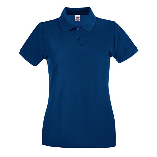 Fruit of the Loom- Polo de Manga Corta Premium Entallado para Mujer (Grande (L)) (Blanco)