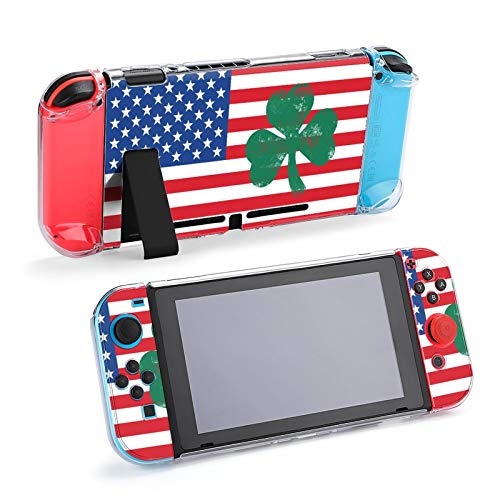 Funda para Nintendo Switch Bandera Americana y Lucky Leaf 5 piezas Funda protectora compatible con Nintendo Switch Game Console