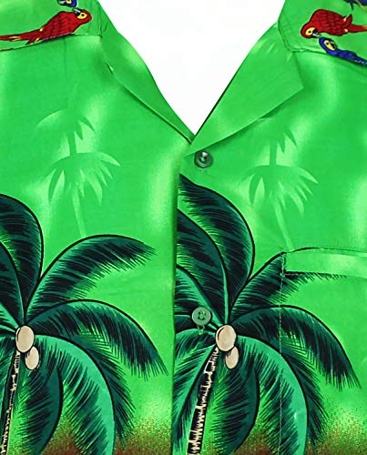 Funky Camisa Hawaiana, Parrot, Verde, XS