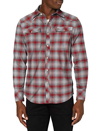 G-STAR RAW 3301 Slim Camisa, Jack Rojo seco Cheque C417-B773, X-Large para Hombre